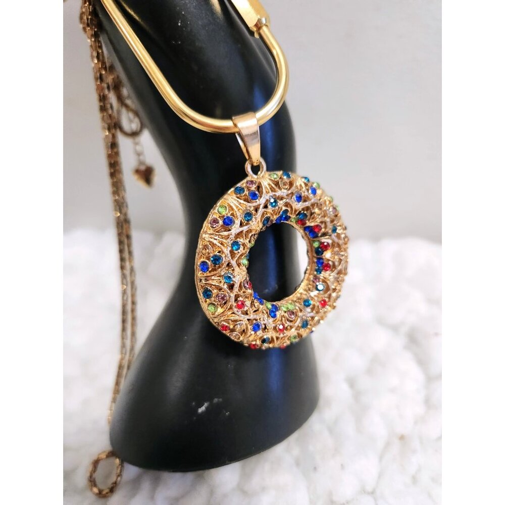 Summer Purse / Knapsack Donut Shape Rhinestone Hand Bag Charm